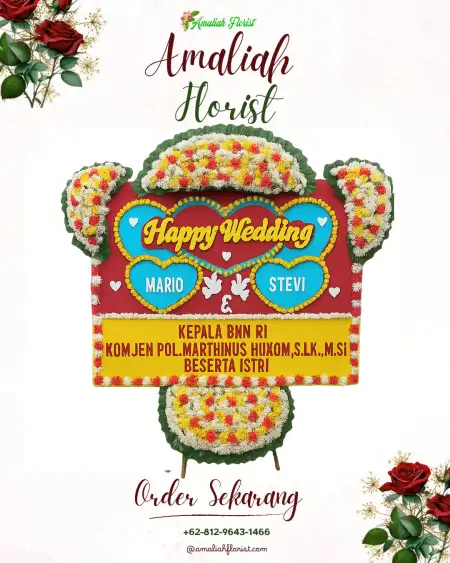 Papan Bunga Pernikahan Saba
